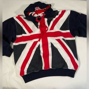 SOLL brand Union Jack hoodie sweatshirt, unisex size X-Large